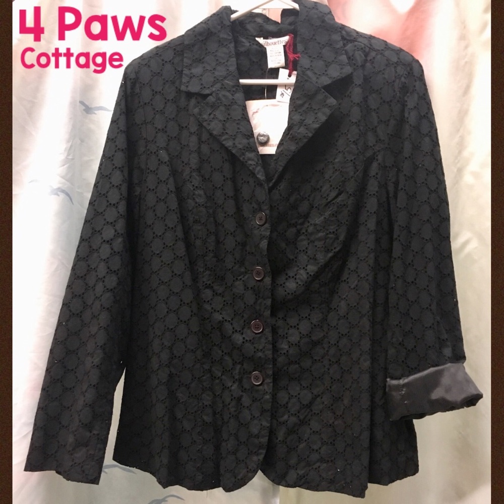 NWT Plus Silhouettes Basic Black Lined Blazer
